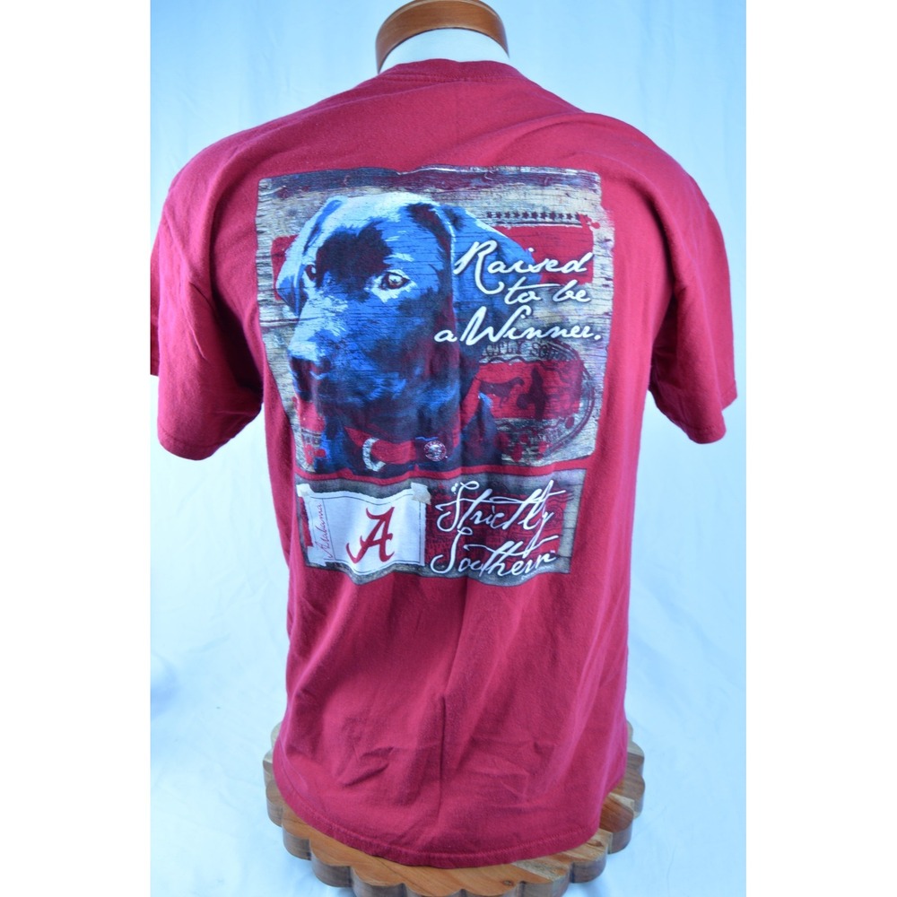 Alabama Crimson Tide T-Shirt Sportsman Dog "Strictly Southern" - Size Large